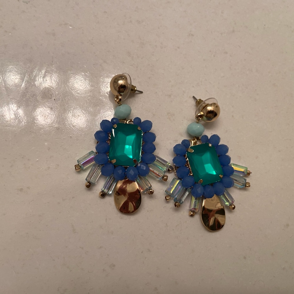 Blue Statement Earrings